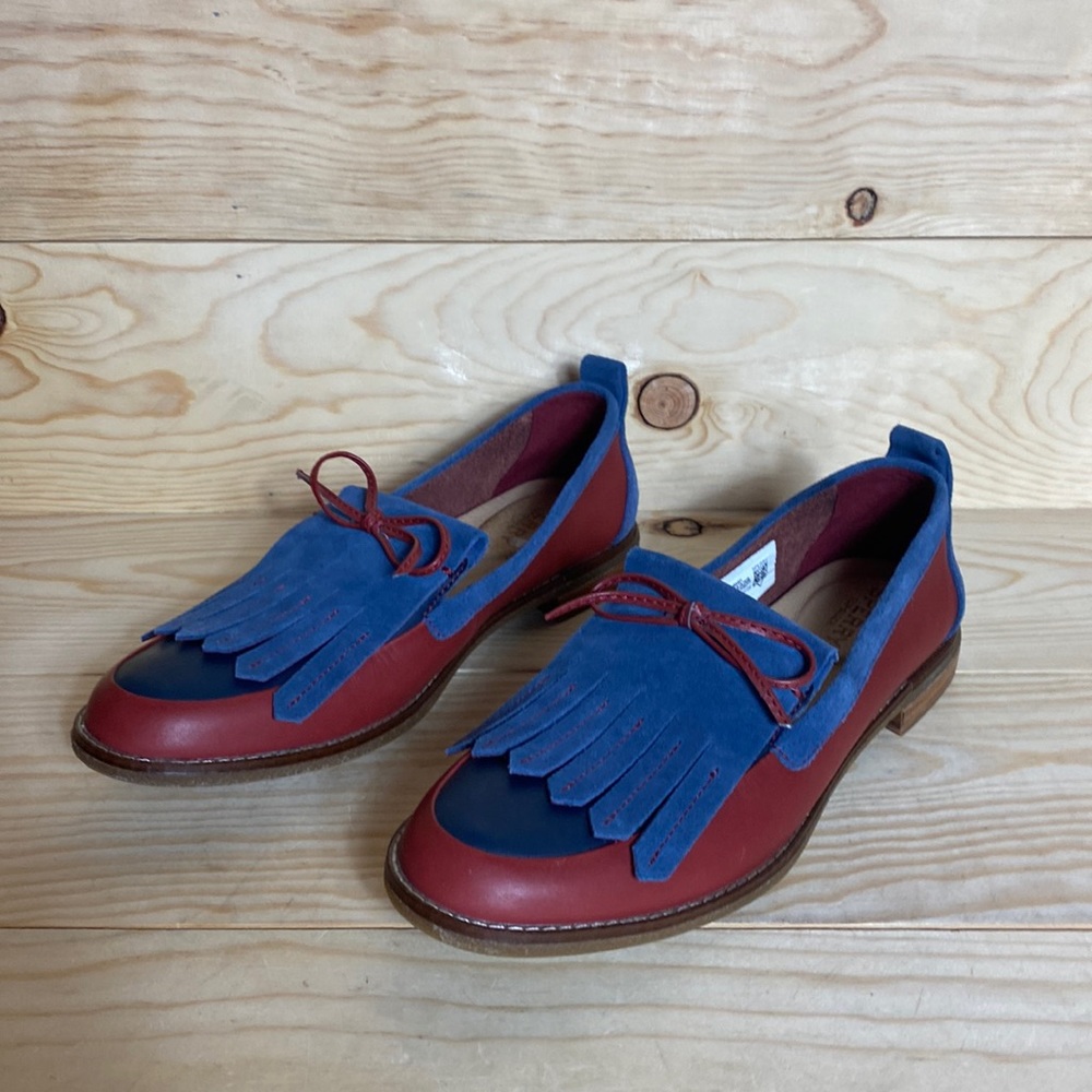 Sperry Red and Blue Kiltie Loafers